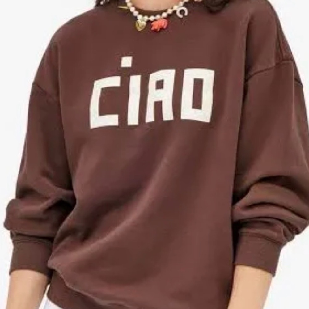 Clare V Chocolate 'CIAO' Sweatshirt